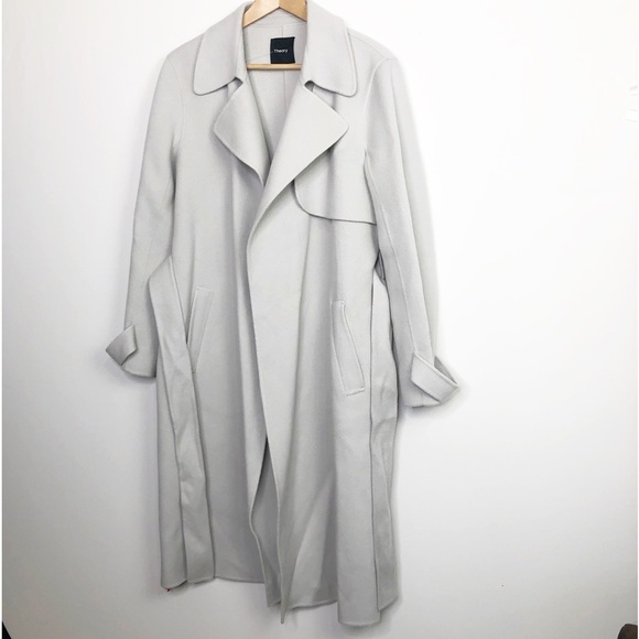 THEORY Stone Winsome wrap wool trenchcoat - Picture 9 of 14
